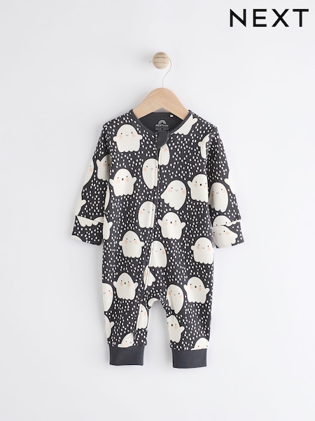 Black Ghost Halloween 100% Cotton Baby Sleepsuit (0-3yrs) (K79535) | AED28 - AED32