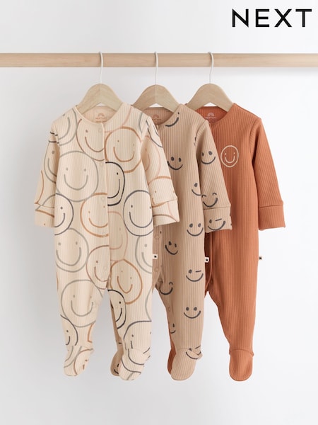 Коричневый - Baby Sleepsuits 3 Pack (K79536) | €18 - €20