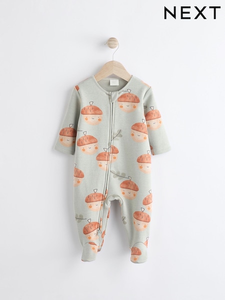 Green Fleeced Lined 2 way Zip Sleepsuit (K79546) | €7 - €8