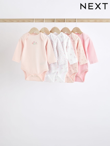 Rosa con conejito - Baby Long Sleeve 100% Cotton Bodysuits (K79553) | 17 € - 19 €