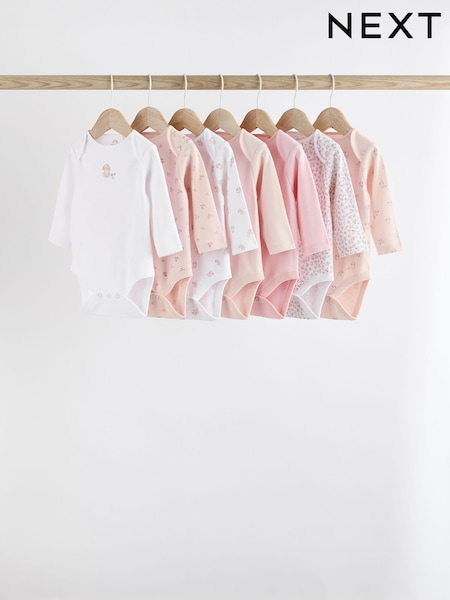 Rosa con conejito - Baby Long Sleeve 100% Cotton Bodysuits (K79554) | 22 € - 25 €
