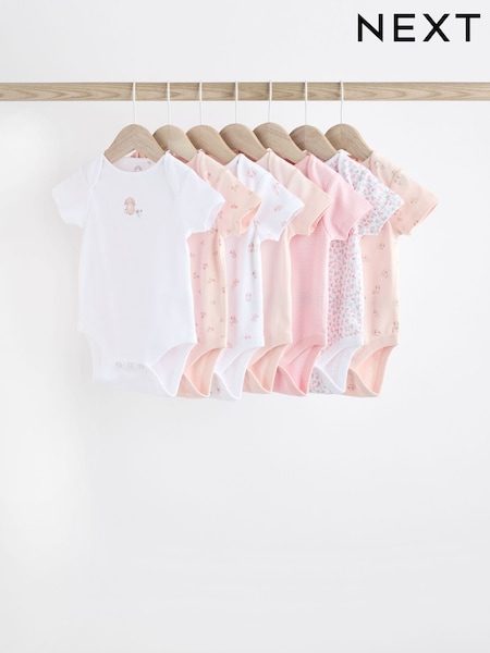 Różowy z motywem królików - Short Sleeve Bodysuits (K79568) | 90 zł - 105 zł