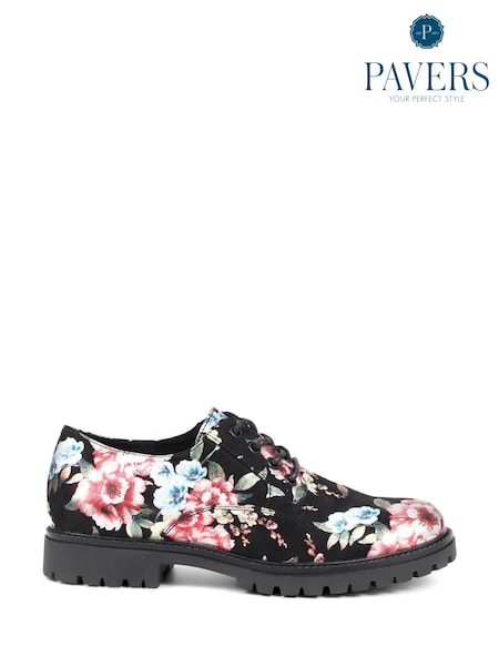 črna - Pavers Lightweight Lace-Up Black Shoes (K79663) | € 46