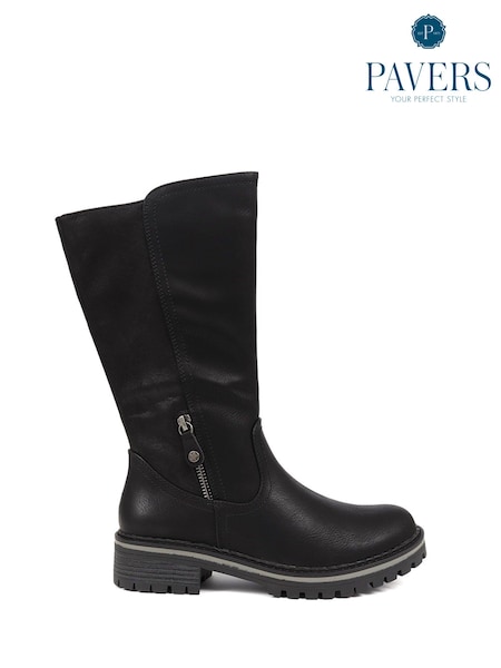 Pavers Black Pavers Casual Long Black Boots (K79665) | €42