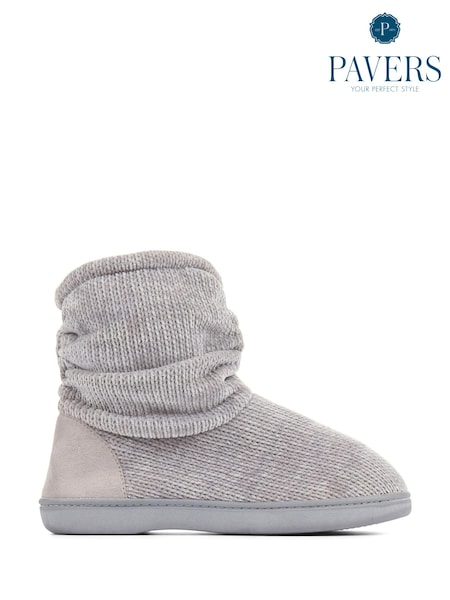 Pavers Grey Pavers Red Knitted Slipper Boots (K79687) | €16