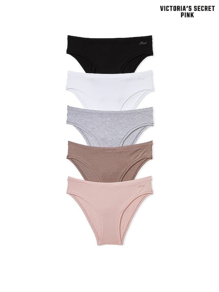 PINK Black/Grey/White/Brown/Pink Cheeky 5 Pack Knickers (K79723) | €31