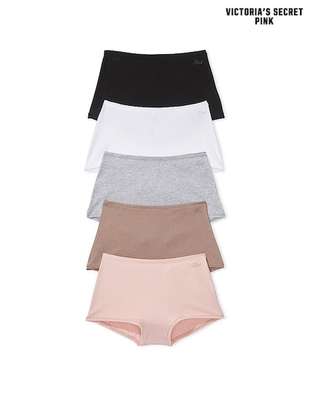 PINK Black/Grey/White/Brown/Pink Short 5 Pack Knickers (K79740) | €31