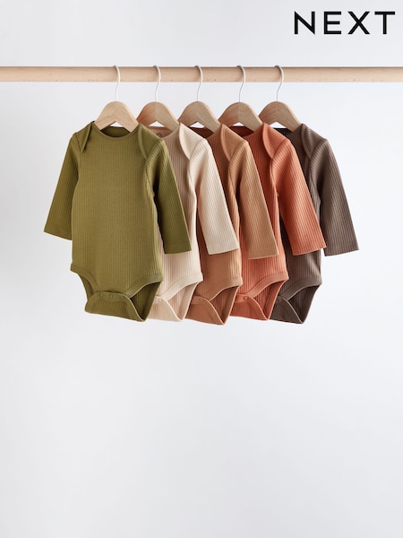 Mykistetty Neutraali - Long Sleeve Baby Bodysuits 5 Pack (K79795) | €18 - €21