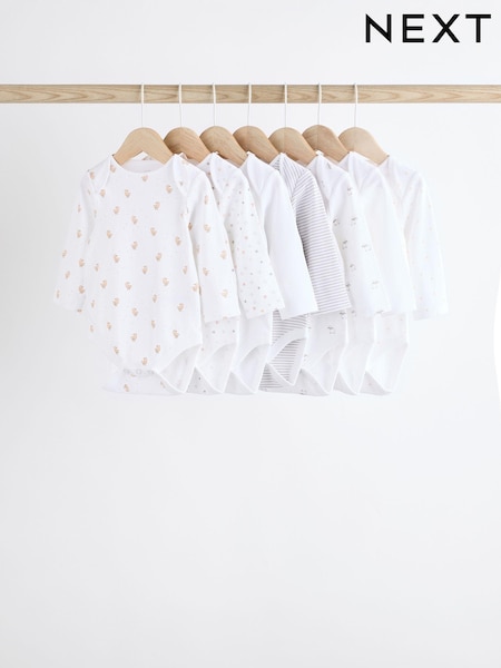 Diseño fino en blanco con animales - Long Sleeve Baby Bodysuits (K79893) | 22 € - 25 €