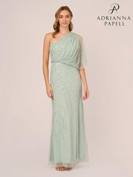 Adrianna Papell Green Long Beaded Dress (K79967) | €82