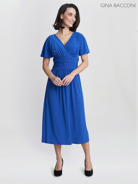 Gina Bacconi Blue Frieda Jersey Print Dress (K79993) | €63