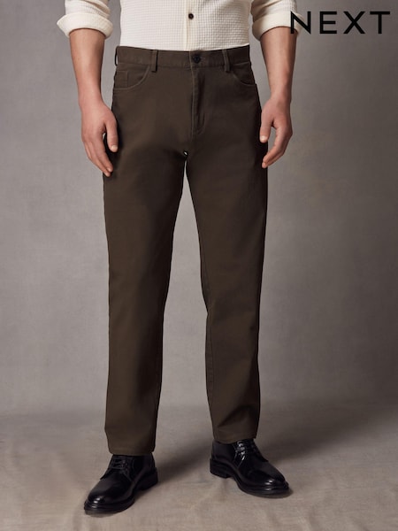 Колір хакі - Straight Fit Textured Smart штани чинос зі Стрейчевим (K80090) | 1 114 грн