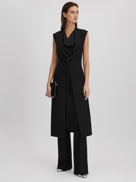 Halston Cowl Neck Wrap Midi Dress (K80126) | $846