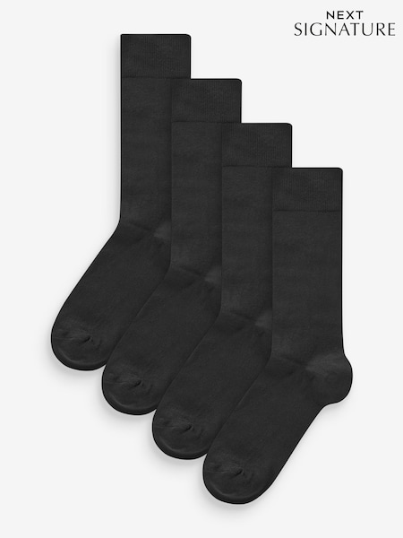 Black Pattern Modal Signature Socks 4 Pack (K80157) | €16