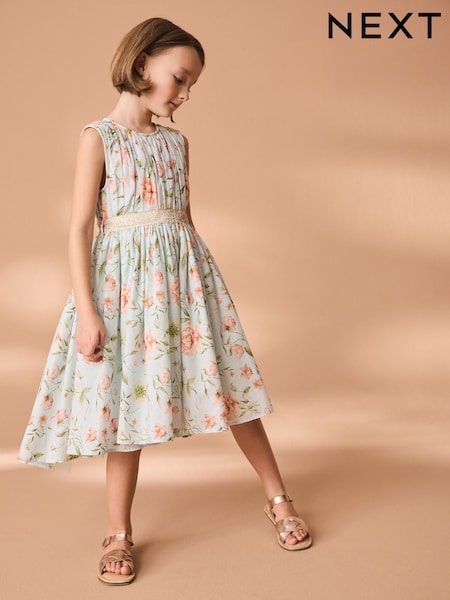 Blue Printed Cotton Prom Dress (3-12yrs) (K80195) | € 6