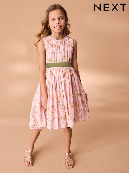 Pink Printed Cotton Prom Dress (3-12yrs) (K80196) | € 20 - € 22