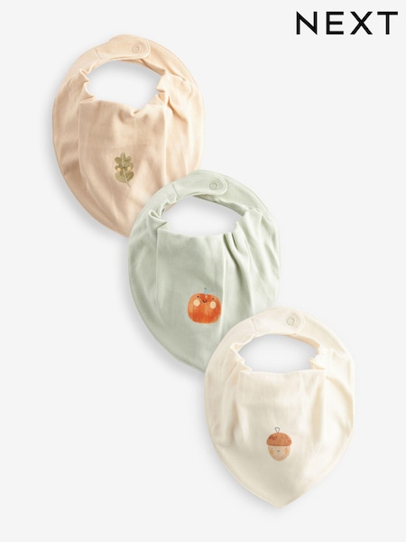 Cream Baby Halloween Dribble 100% Cotton Bibs 3 Pack (K80207) | AED25
