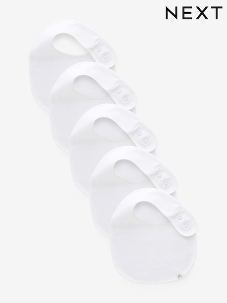 Білий - 100% Cotton Baby Bibs 5 Pack (K80216) | 288 грн
