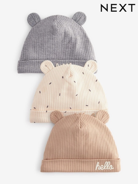 Neutral Milk Club Beanie Jersey Baby Hats 3 Pack (0-12mths) (K80221) | €10