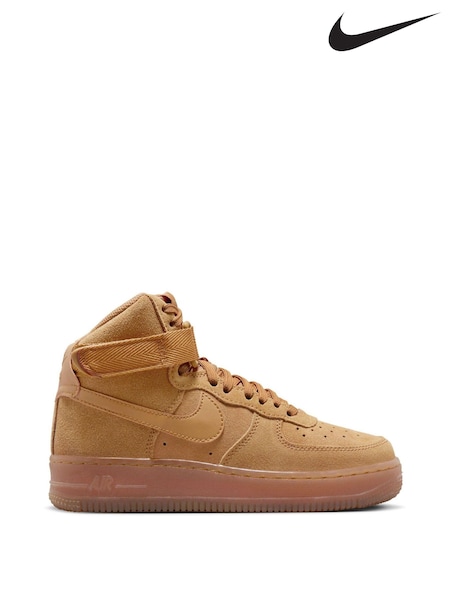 Nike Tan Brown Air Force 1 High LV8 3 Youth Trainers (K80269) | €46