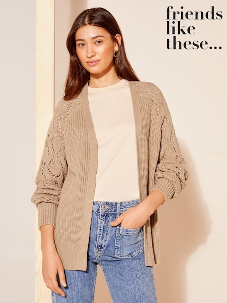 Friends Like These Stitch Sleeve Crochet Cardigan (K80406) | 158 LEI