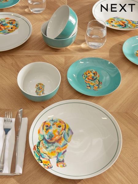 12 Piece Sausage Dog Dinner Set (K80416) | 52 €