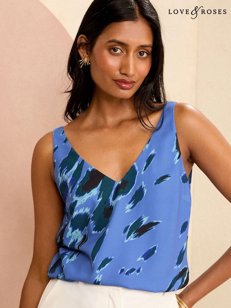 Love & Roses V Neck V Back Woven Vest (K80533) | 125 LEI