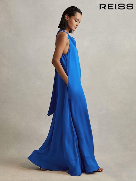 Reiss Dina Tie Neck Column Maxi Dress (K80580) | €375