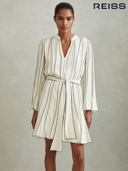 Reiss Ivory Orla Contrast Ruffle Mini Dress (K80859) | €652