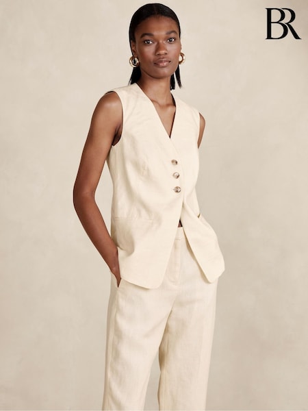 Banana Republic Cream Lina Linen Waistcoat (K80976) | €70