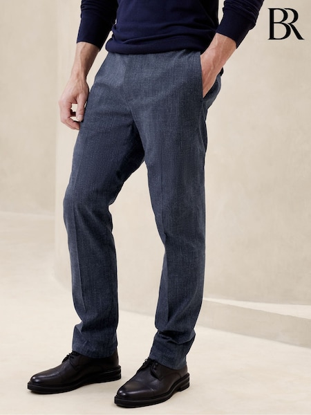 Banana Republic Blue Italian Stretch-Cotton Dress Trousers (K80987) | €70