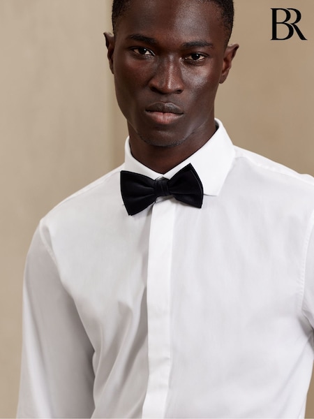 Banana Republic White Tailored Slim Tuxedo Dress Shirt (K80988) | €64