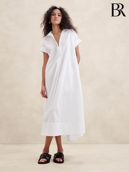 Banana Republic White Cruz Poplin Maxi Dress (K81002) | €75