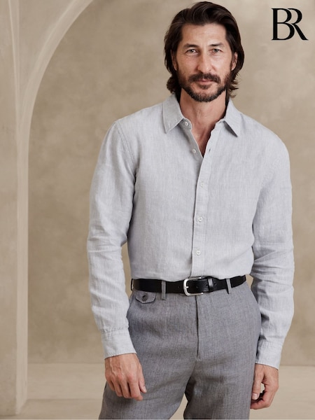 Banana Republic Grey Castello Linen Shirt (K81037) | €52