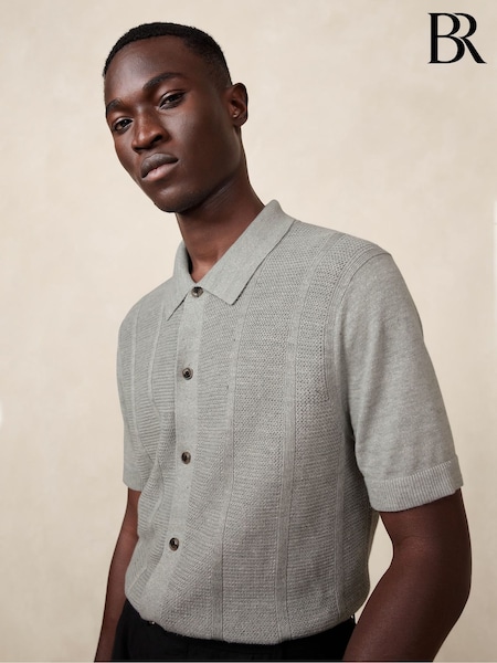 Banana Republic Grey Giorgio Linen-Cotton Resort Shirt (K81077) | €58