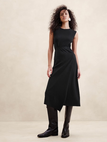 Banana Republic Black Cece Knit Wrap Dress (K81096) | €45