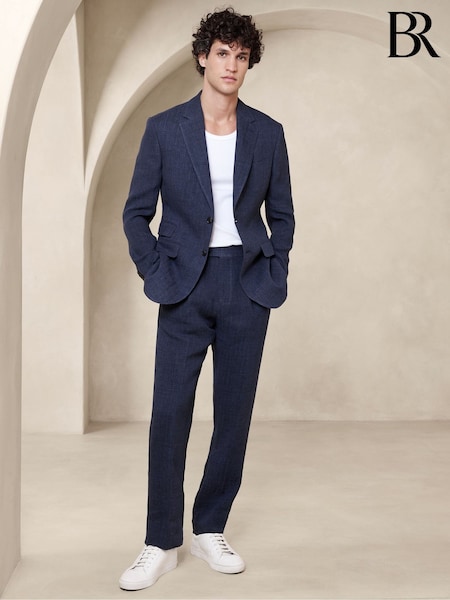 Banana Republic Blue Malpaso Italian Linen Suit Jacket (K81107) | €176