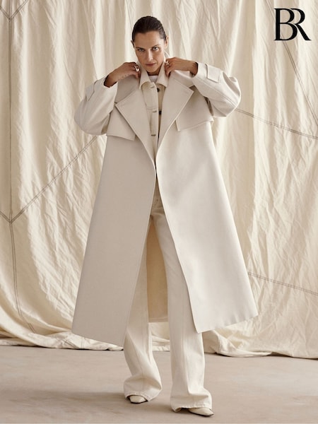 Banana Republic Grey Sabbia Oversized Italian Twill Trench Coat (K81123) | €194