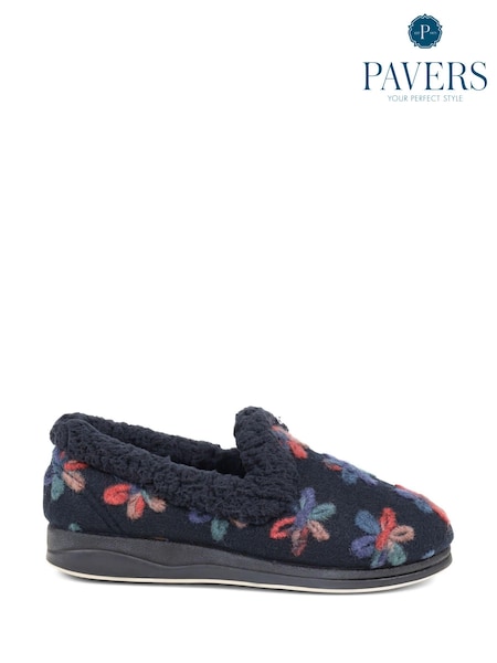 Blau - Pavers Blue Fleece Lined Slippers (K81297) | 19 €