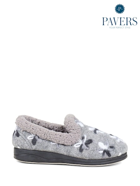 Pavers Grey Pavers Blue Fleece Lined Slippers (K81309) | €19