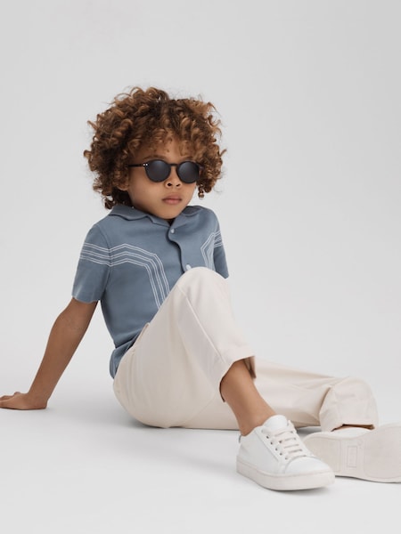 Reiss Arlington Cotton Embroidered Cuban Collar Shirt (K81468) | 231 LEI