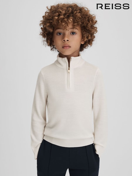 Reiss Snow Blackhall 3-9 yrs Wool Quarter Zip Jumper (K81469) | AED245