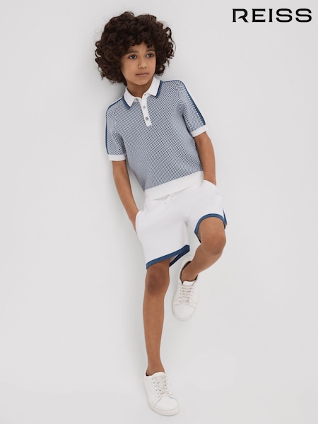 Reiss White Heddon 3-9 yrs Knitted Drawstring Shorts (K81480) | €52