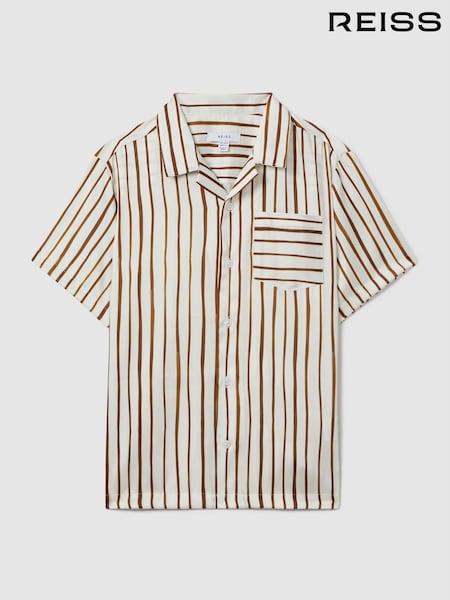 Reiss Rava Striped Cuban Collar Shirt (K81492) | 55 €