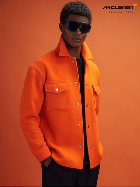 Reiss x McLaren F1 Team Papaya McLaren F1 Wool Blend Twin Pocket Overshirt (K81581) | € 464