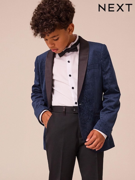 Navy Snake Skin Velvet Jacket (3-16yrs) (K81705) | €47 - €60