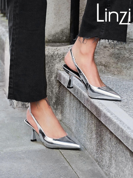 Linzi Silver Presley Stiletto Pointed Court Heels (K81771) | R$ 355