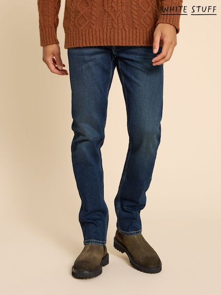 כחול  - White Stuff Eastwood Straight Jeans (K81880) | ‏315‏₪