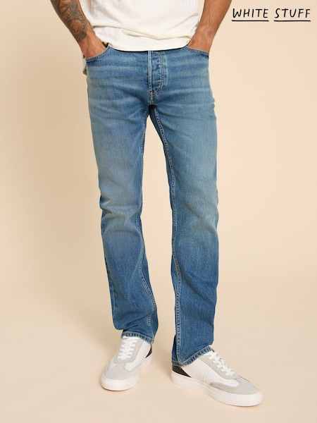 כחול/לבן - White Stuff Eastwood Straight Jeans (K81886) | ‏315‏₪