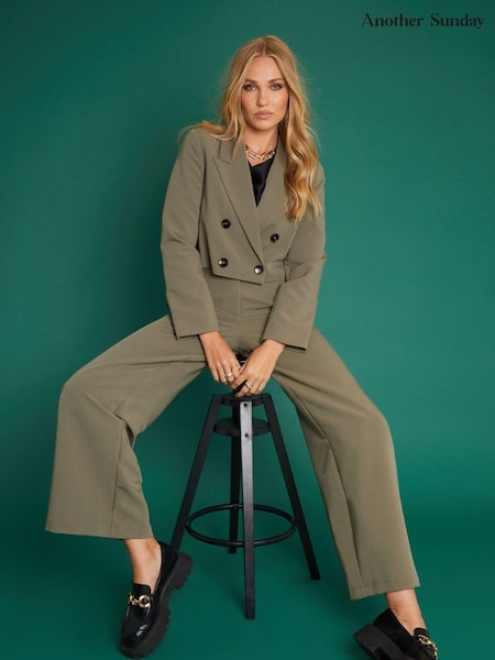 Another Sunday Green Cropped Boxy Blazer (K81891) | kr570